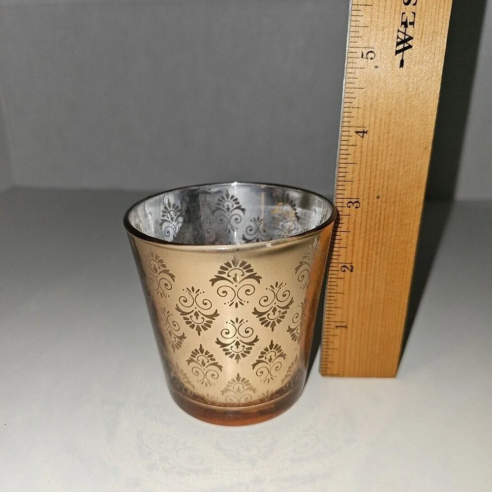Decorative Votive Candle Holder‎ Glass 2pk - Clear Glass Tealight Holders Set